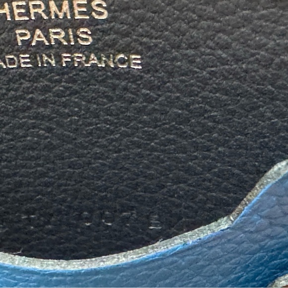 NWB Hermes City 3CC Color Block card holder Noir/Bleu suit/Bleu Zellige Rare! - Picture 8 of 12